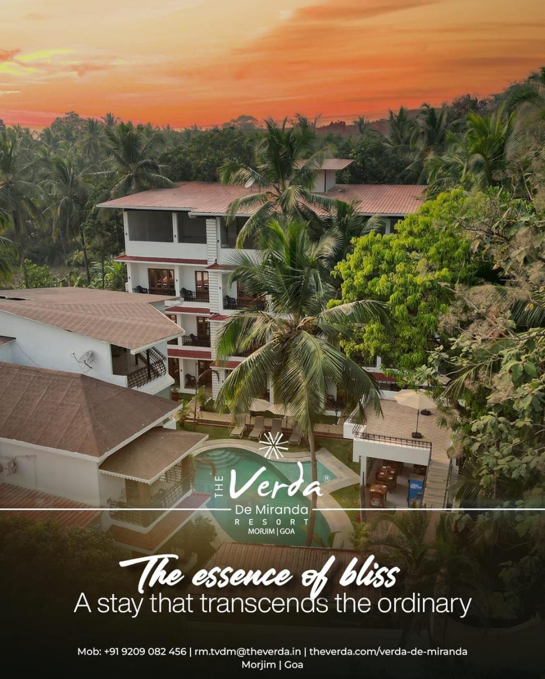 The Verda De Miranda Resort Morjim North Goa Esterno foto